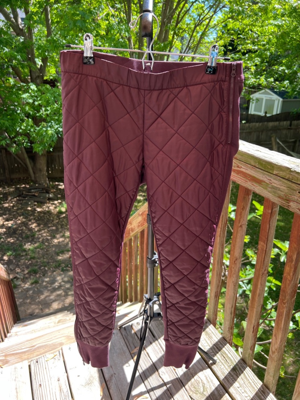 adidas Stella McCartney Maroon Quilted Athletic  Pants. SAMPLE